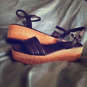 Franco Sarto Black Cork  Ioli 10 Leather